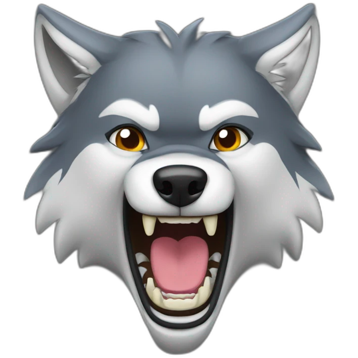 female wolf growling emoji