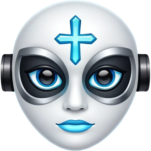 máscara de neón con cruces en los ojos emoji