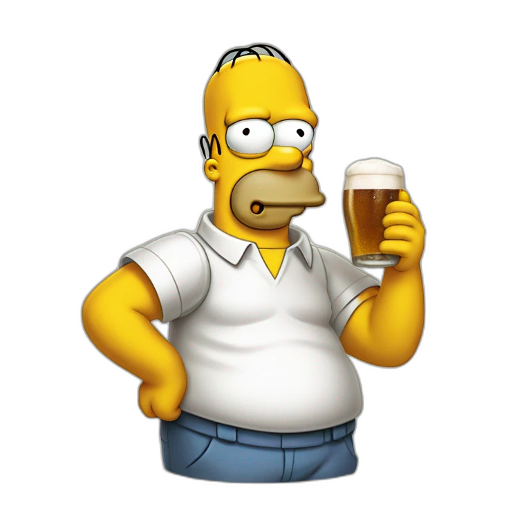 Homer Simpson, qui boit une bière emoji