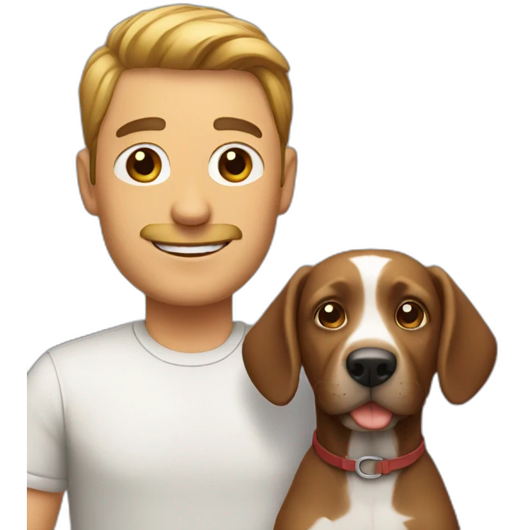 a man with dog emoji