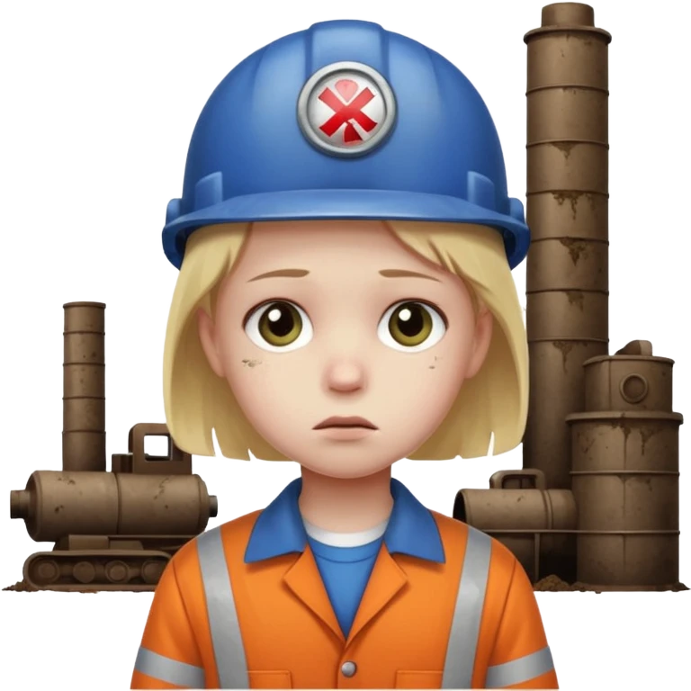 a child with a sad face works in a factory emoji