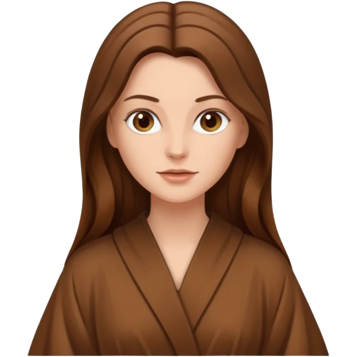 white long haired woman in brown robe emoji