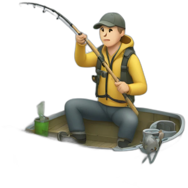 Guy fishing on the sea emoji