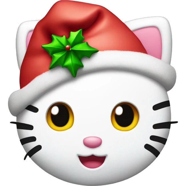 Hello kitty with a Christmas hat on ￼ emoji