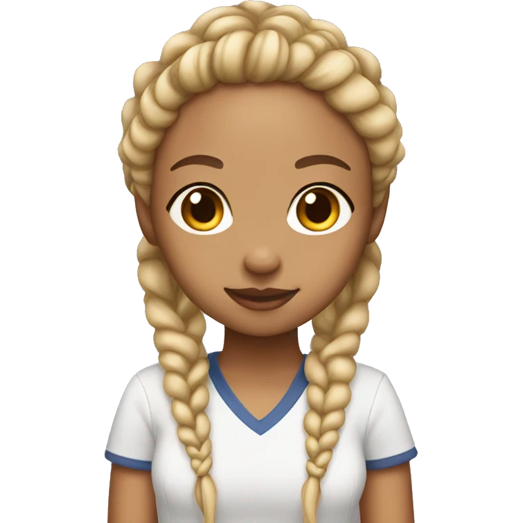 light skin girl with light braids posing  emoji