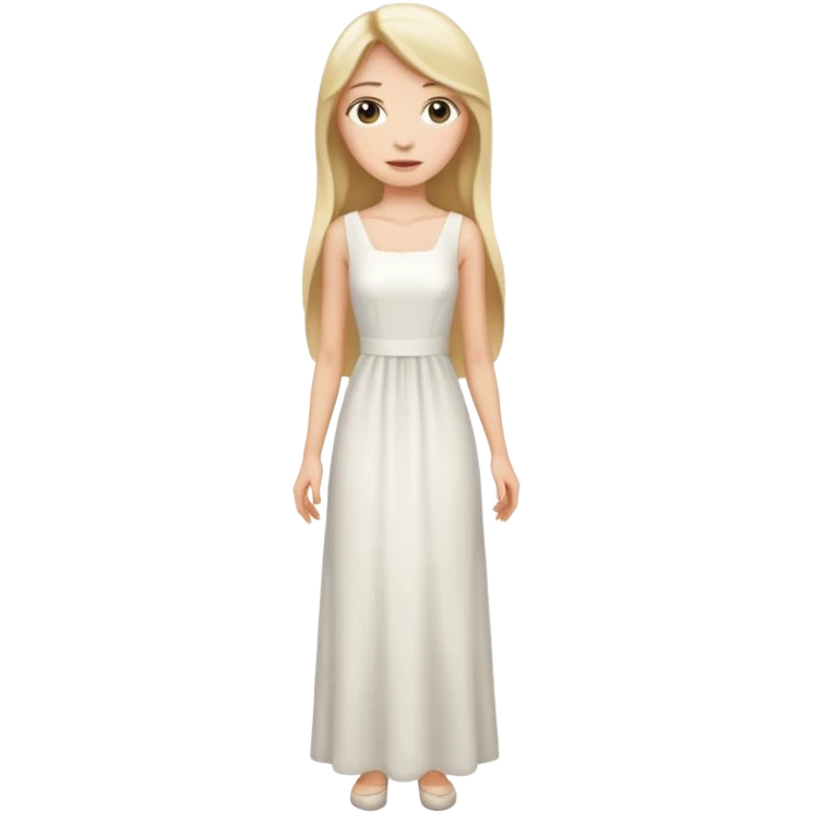 fai il vestito tutto bianco e falla alta e magra emoji