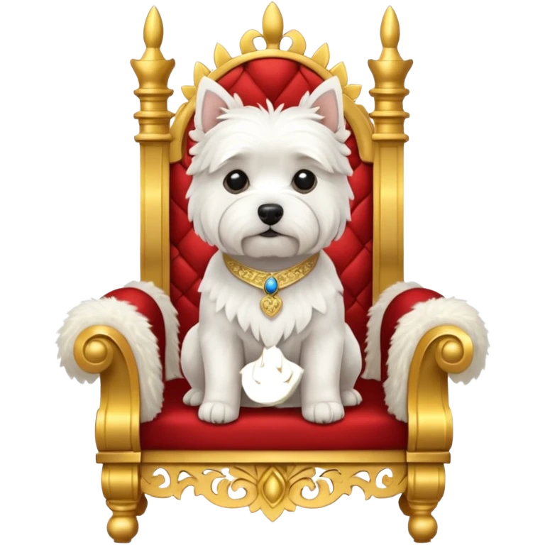 a cute west highland terrier sitting on a throne emoji