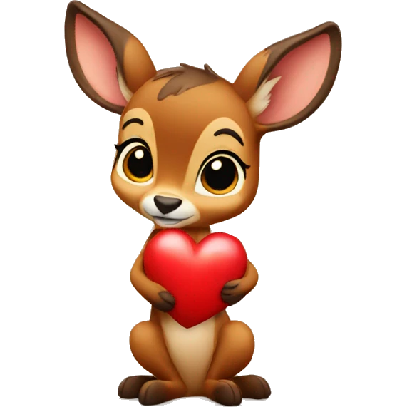 bambi holding a heart emoji