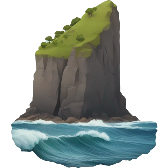 cliff and ocean in Scotland   emoji