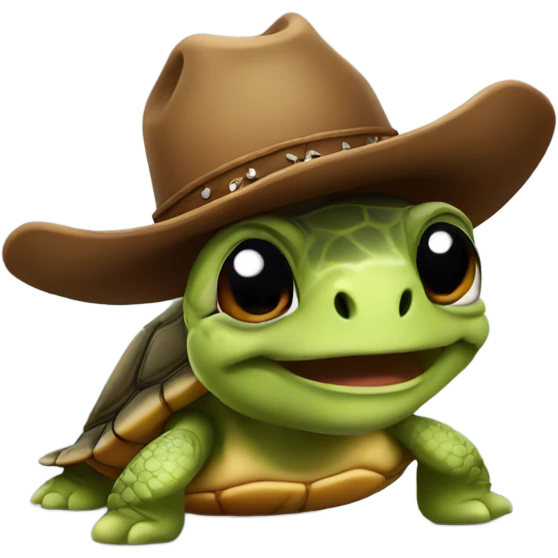 Turtle with a cowboy hat emoji