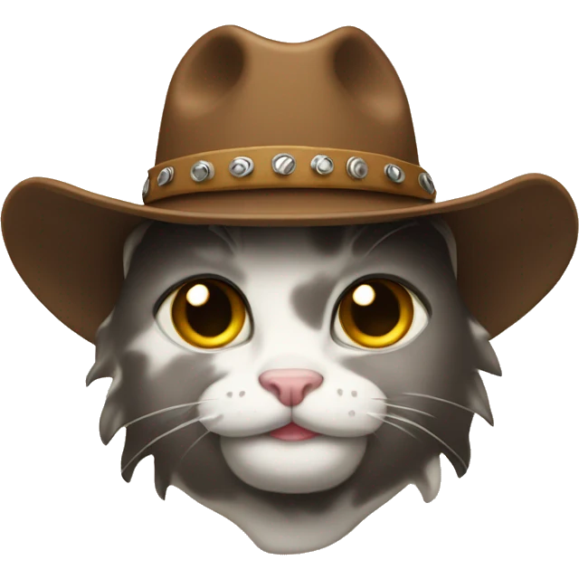 cowprint cat wearing cowboy hat  emoji