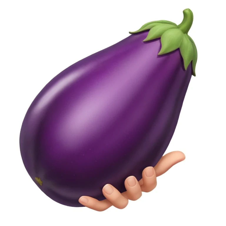 hand holding an eggplant  emoji