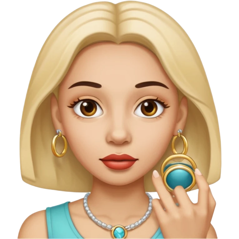 A woman with a RING on the eyebrow and ring on the lower lip. emoji