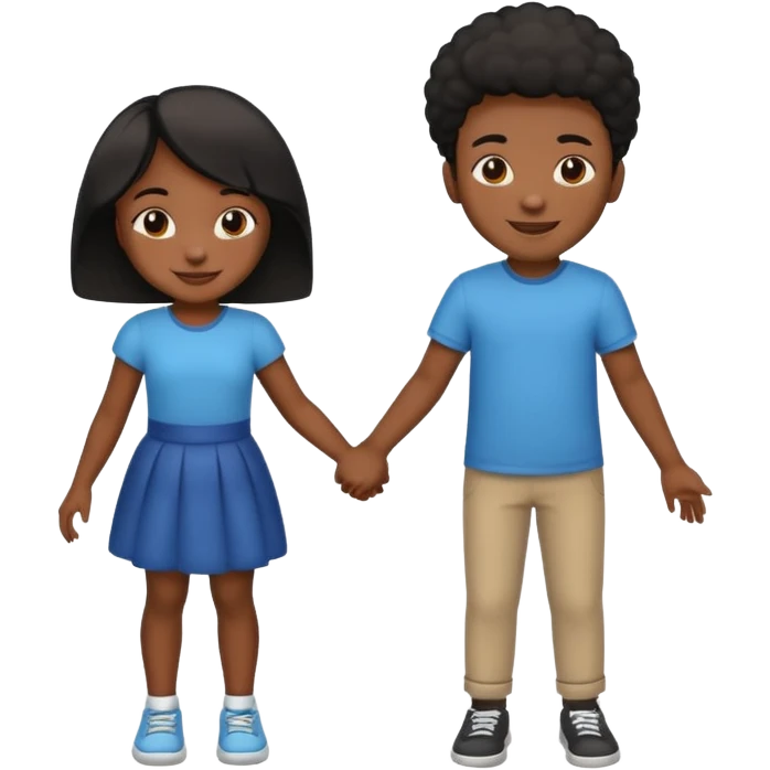 Black boy and black girl holding hands  emoji
