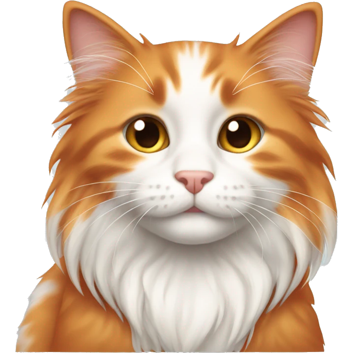 Cute Long haired orange and white kitty emoji