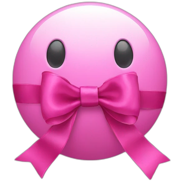 pink ball with head ribbon emoji