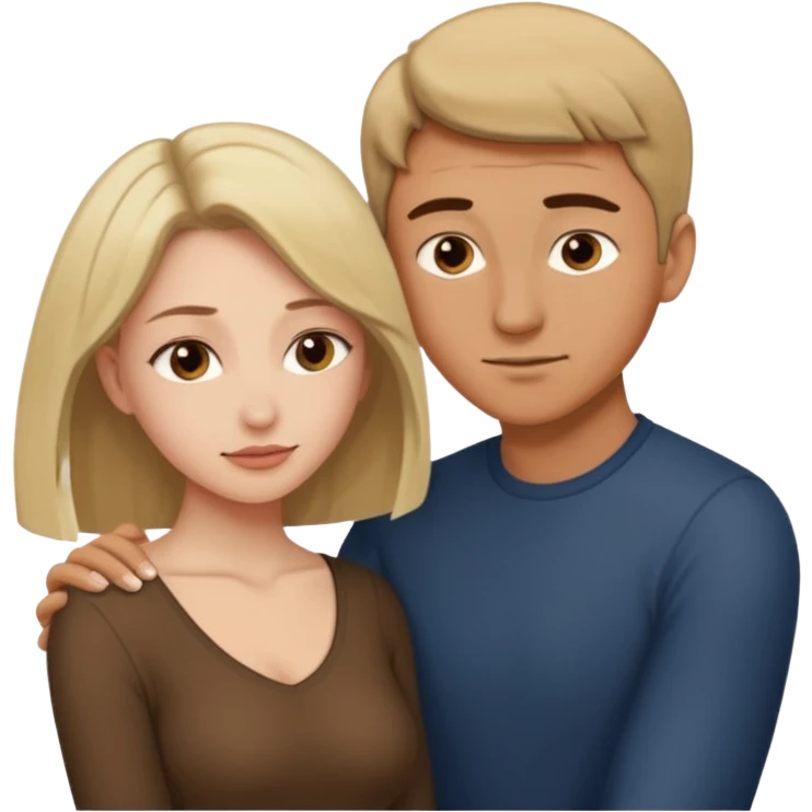 A woman bending down with a man over her emoji