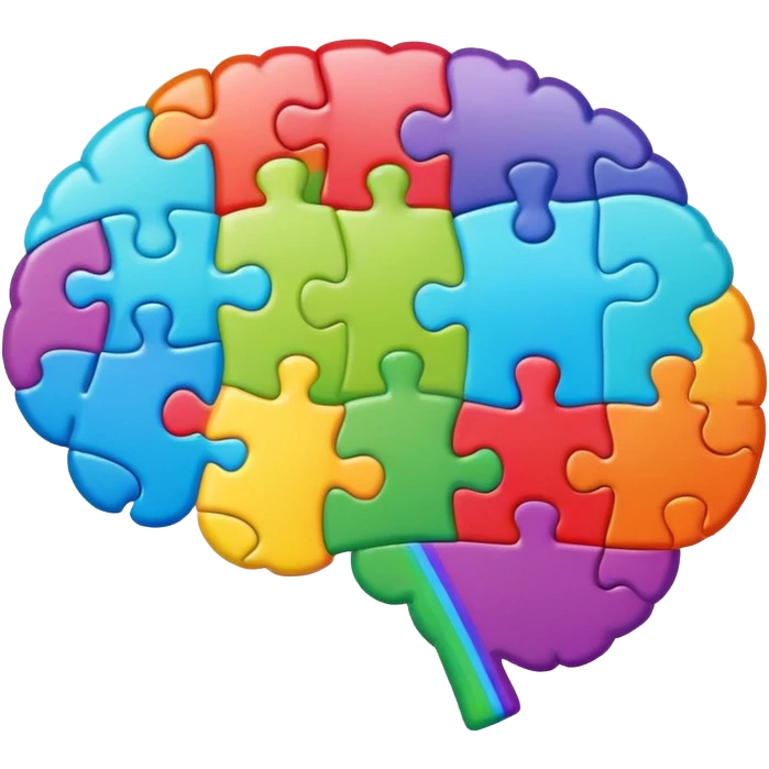 Rainbow brain with puzzle pieces  emoji
