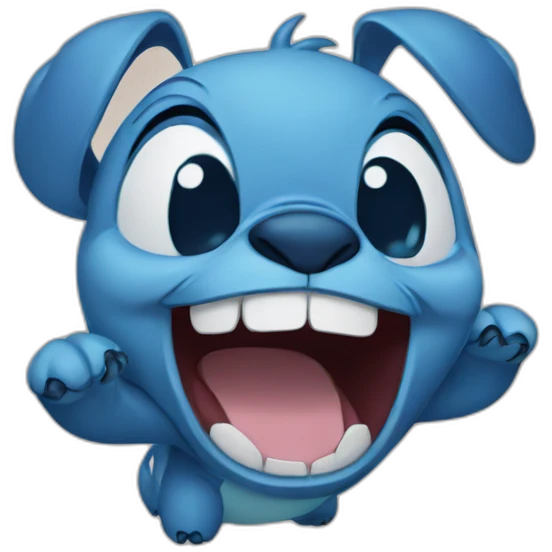 Stitch laughing with tears emoji