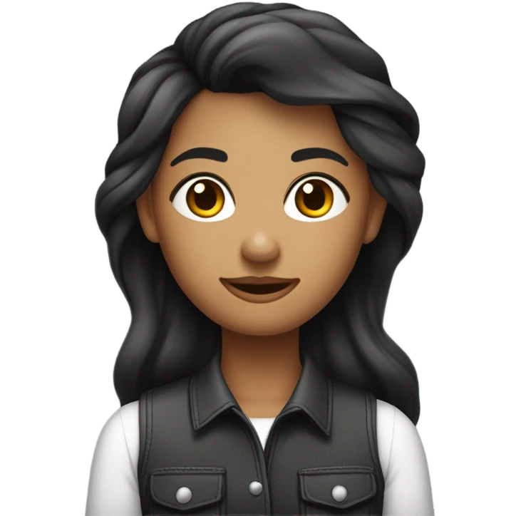 Mulher com cabelo cacheado médio preto morena abraçada com um homem alto branco com cabelo curto emoji