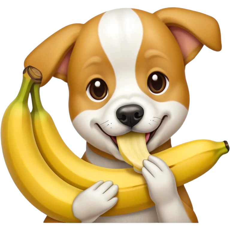 Собака есть банан emoji