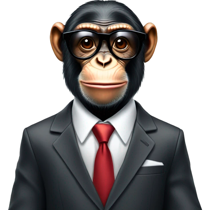 Chimpanzee wearing sunglasses and a suit and tie emoji