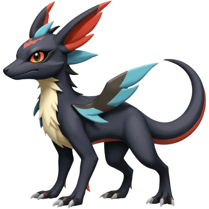 Salandit-Noivern-Nargacuga-Umbreon-Silvally-fusion (full body) emoji