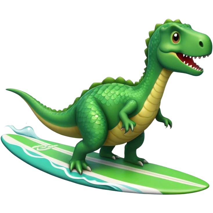 surfing dinosaur emoji