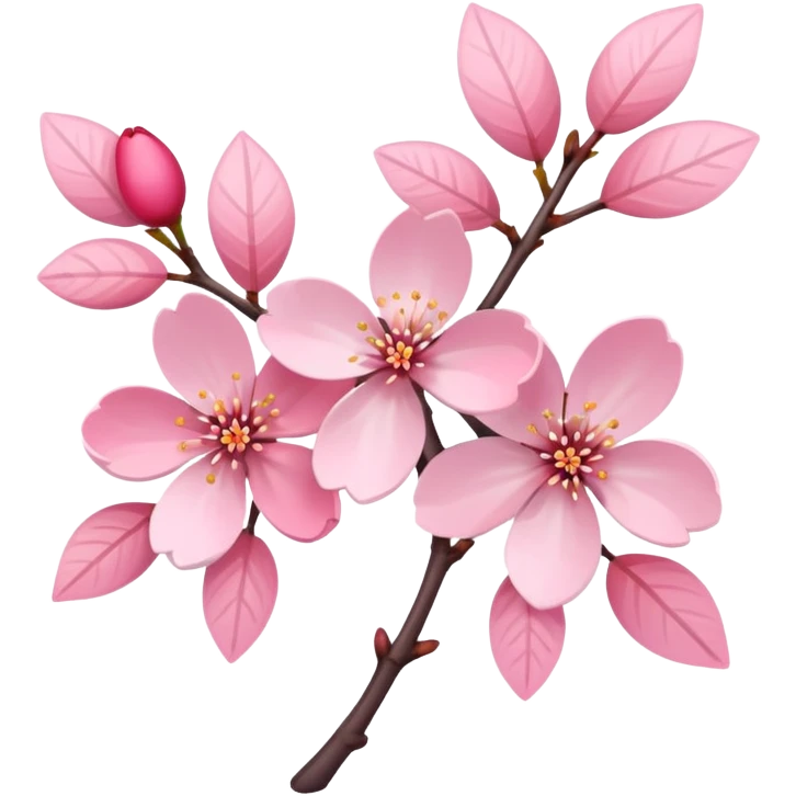 Cute Cherry blossom Cherries with pastel-colored leaves emoji