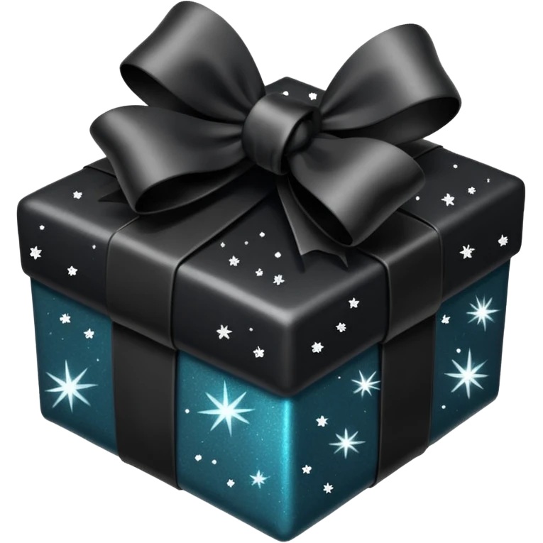 black present with black sparkling bow  emoji