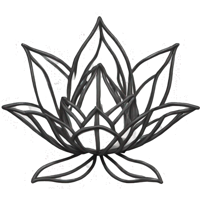 black lotus flower wireframe emoji