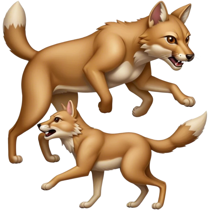 A cougar attacking a coyote emoji