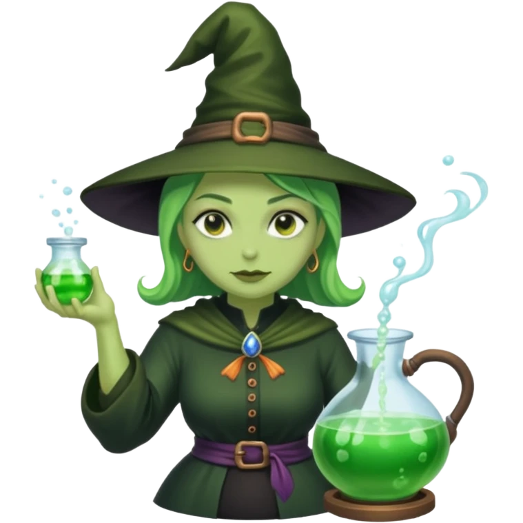 green witch cooking potion emoji