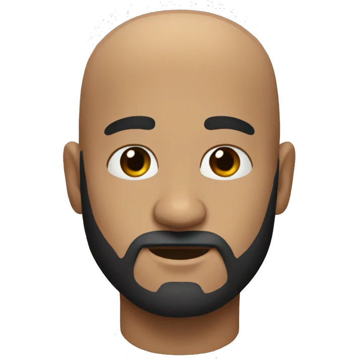 bald beard black eyes emoji