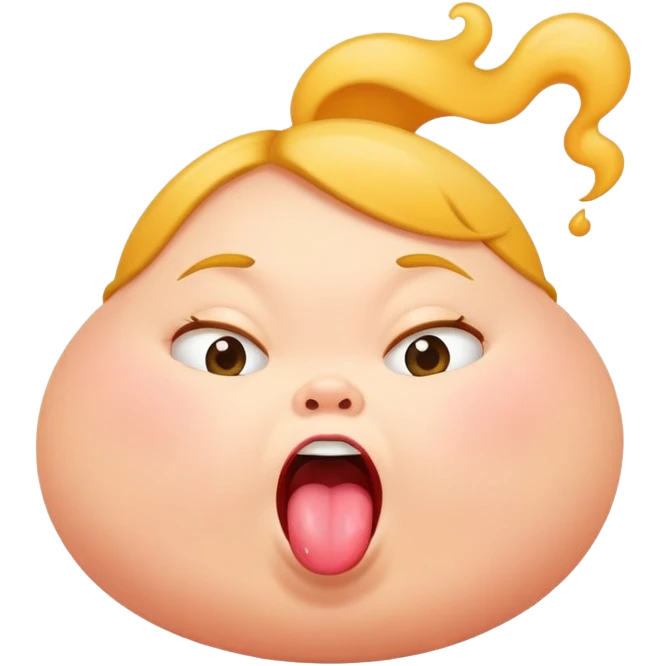 Little fat girl farting with tongue out  emoji
