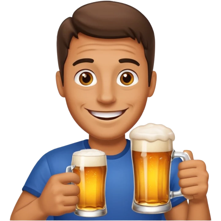 drunk man with a glass of beer emoji