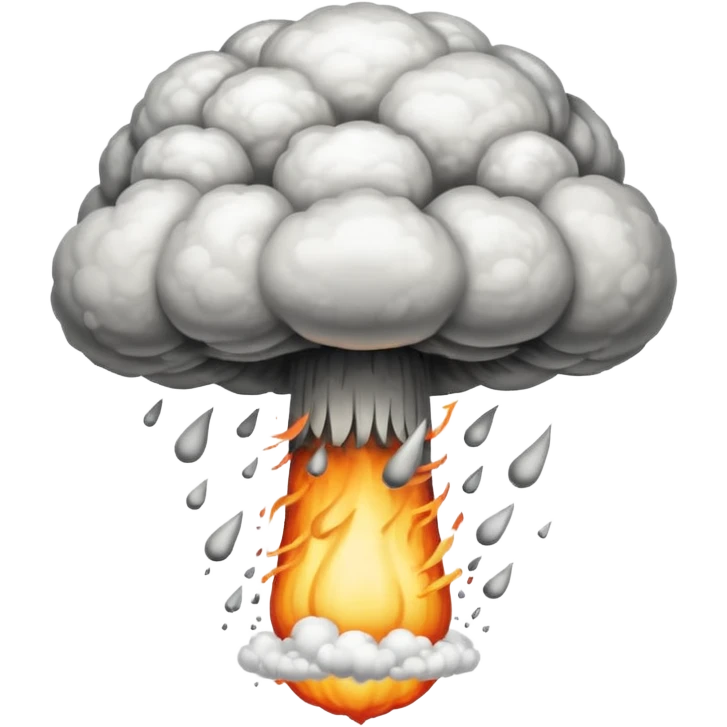 atomic bomb mushroom cloud in the shape of the letter T emoji