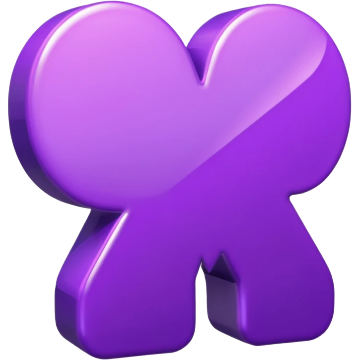 3D text that spells "me" in a shiny purple font  emoji