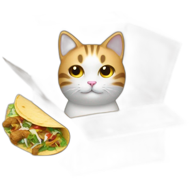 Cat and tacos inside a box emoji