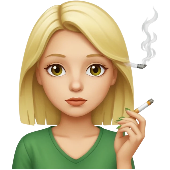 Blonde girl smoking weed emoji