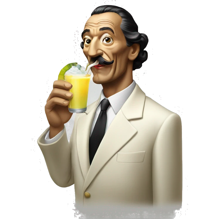 Dali drinking pina colada emoji