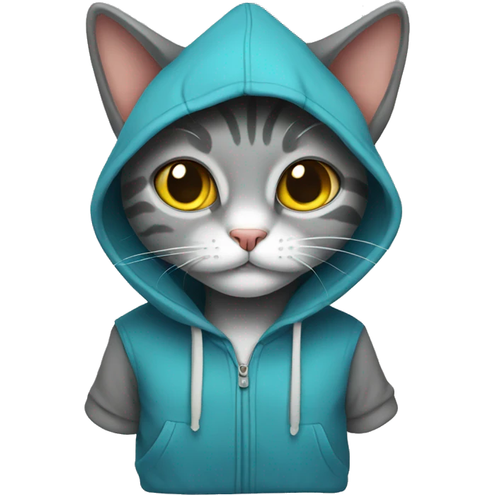 Cat wearing hoodie  emoji