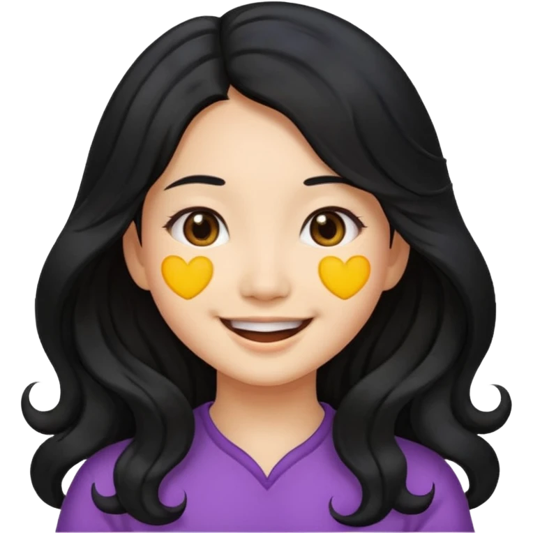 Asian girl with long wavy hair emoji emoji