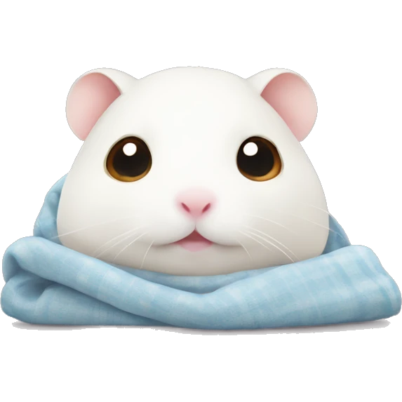  white hamster cozy in blanket emoji