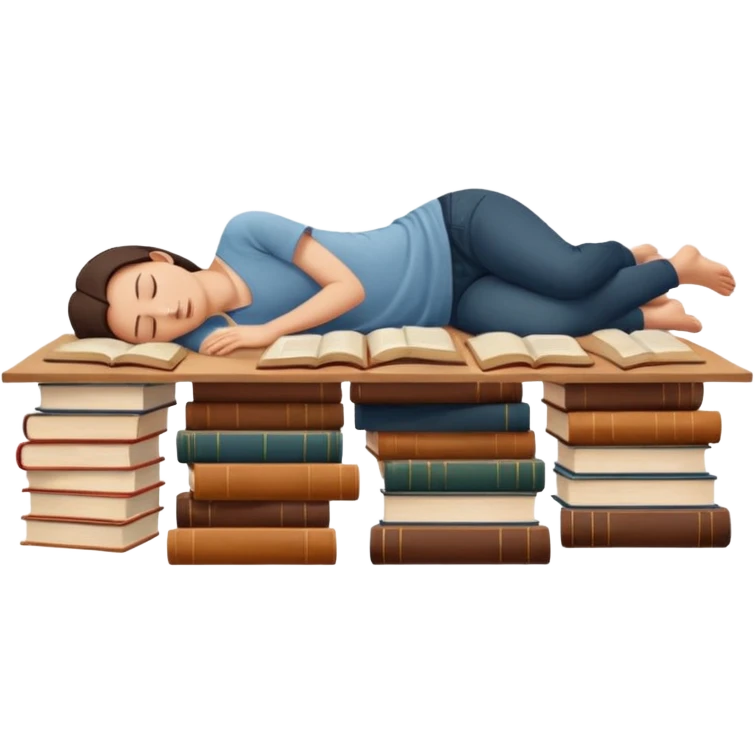 books scattered full body over it closed eyes  emoji