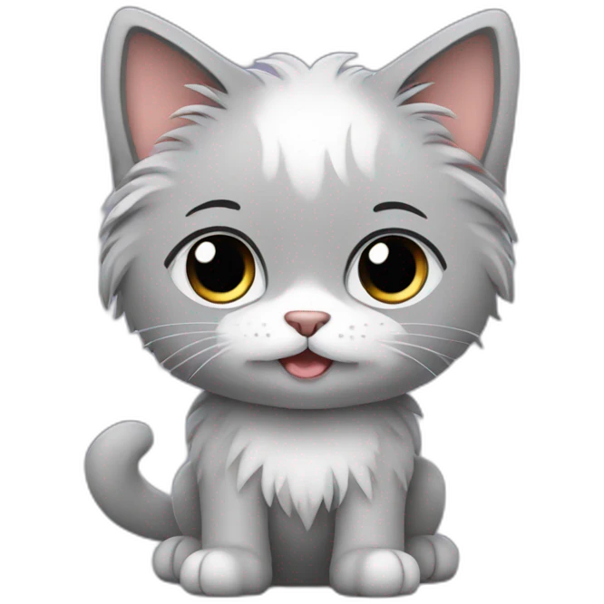 grey fluffy cat-vet treating a dog emoji