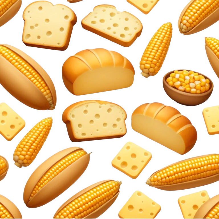 corn cheese and bread emoji