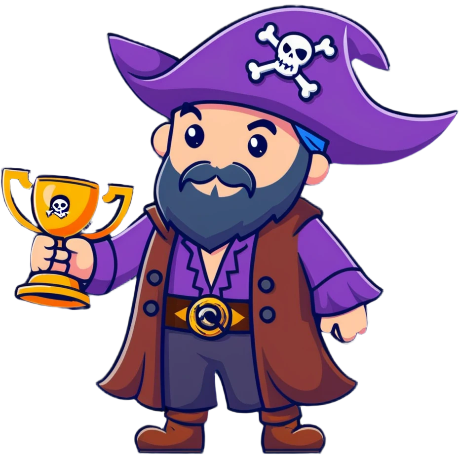 pirate wizard winning a trophy emoji