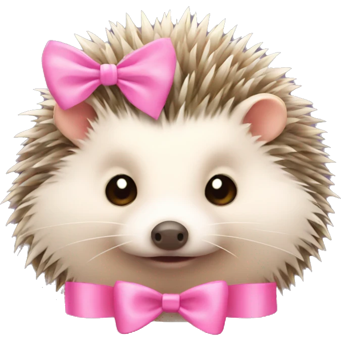 hedgehog with pink bow  emoji
