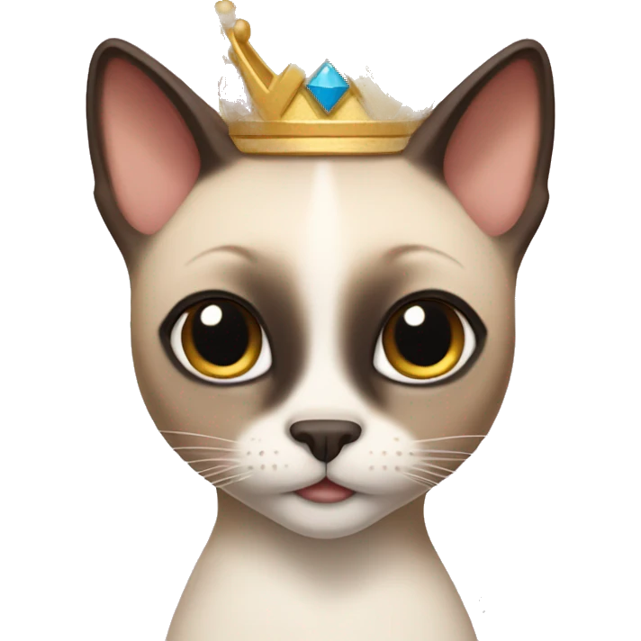 Siamese cat with a princess dress and crown  emoji